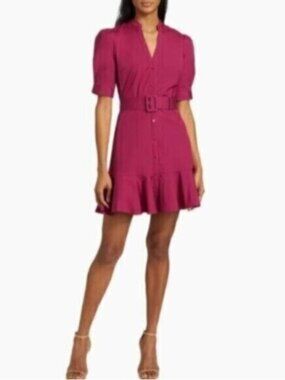 NWT Veronica Beard Molly Cotton-Blend Belted Mini Dress